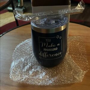 Insulated Tumbler with Inspirational Quote - Blue